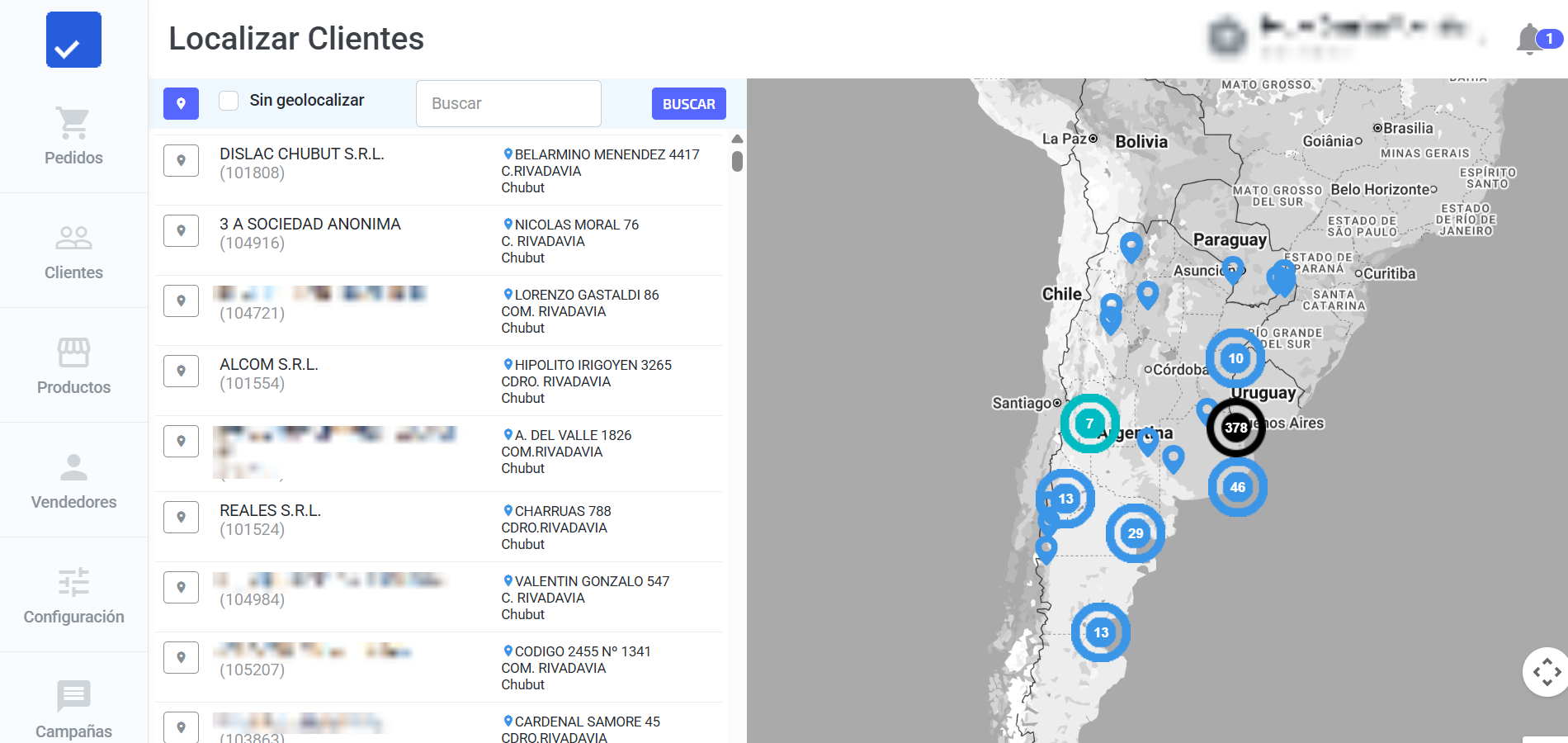 Localizar clientes — backoffice de onRoad