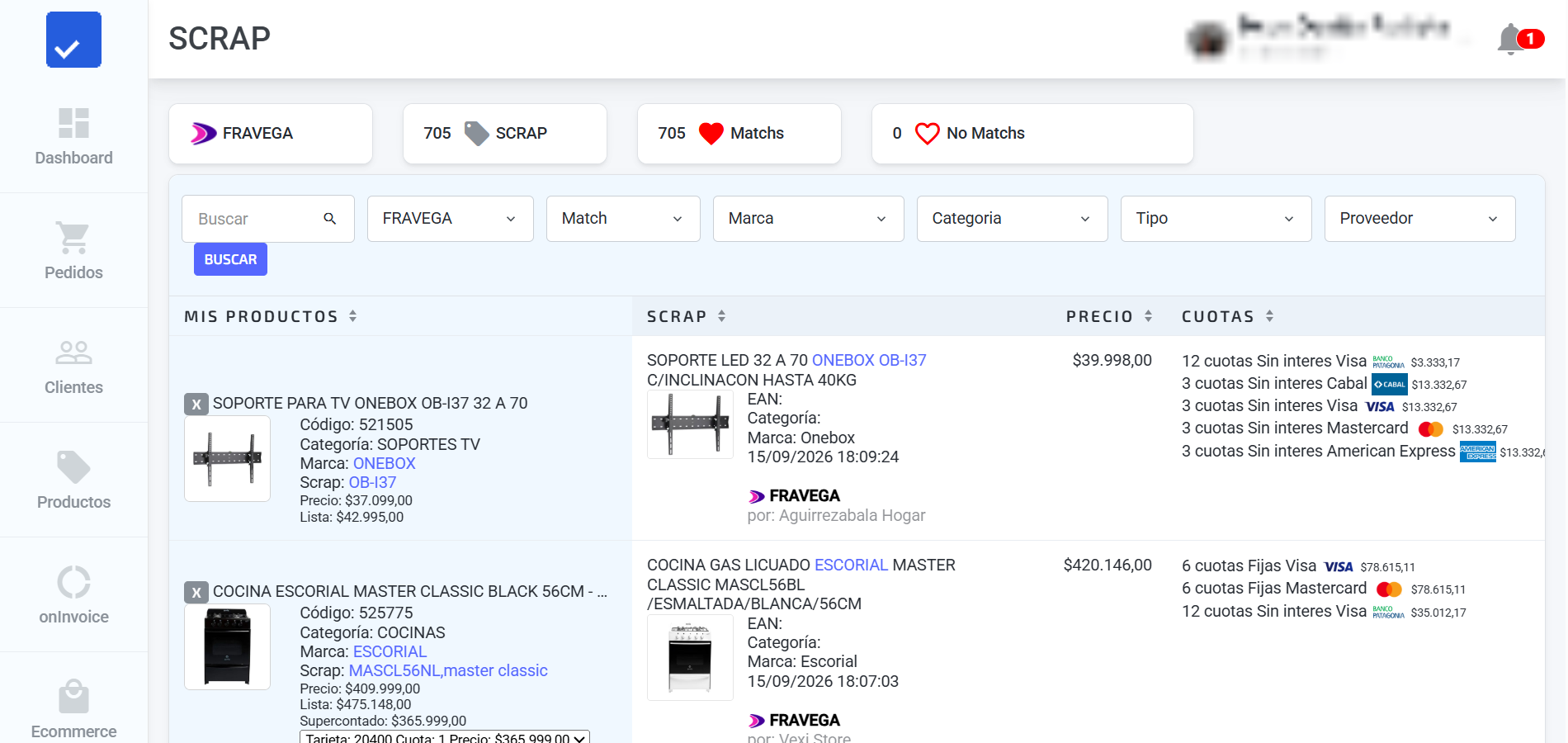Matching de productos en Smatch